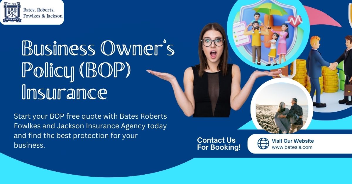 What Is BOP Insurance? A Business Owner's Policy (BOP) combines two essential types of business insurance, general liability insurance, and commercial property insurance, into one convenient package. This bundled policy offers comprehensive protection for small business owners and is often more cost-effective than purchasing these two coverages separately. General Liability Insurance General liability insurance covers various scenarios where your business could be held responsible for injuries or damages. For instance, if a customer or client suffers bodily injury on your business premises, the insurance can help pay for medical expenses. Additionally, it can cover legal defense costs if your business is sued. This policy also protects against accidental property damage caused by you or your employees. Commercial Property Insurance Commercial property insurance is designed to cover losses related to the physical location of your business. This may include the building where your business operates and business assets such as inventory, gear, and equipment. It can protect against fires or water damage from a burst pipe. Furthermore, a commercial property policy can cover business interruption expenses, providing financial support if you need to repair or rebuild after a claim and your business cannot operate during that time. What Does a Business Owner's Policy Cover? A Business Owner's Policy (BOP insurance) can help cover a variety of scenarios, including: Property Damage If you damage someone's property or something happens to your business equipment or structures, your BOP insurance can help cover the costs of repairs or replacements. Injuries If a customer, vendor, or non-employee gets hurt on your business premises and you are found responsible, your BOP insurance can help cover medical expenses. Court & Legal Fees If your business is sued for a covered incident, BOP insurance helps cover legal fees, including lawyer costs, even if your business is not at fault. Business Income Interruptions If your business temporarily closes due to a covered loss (such as fire or water damage), your policy can help cover lost income and ongoing expenses like rent or payroll. Inventory Replacement If your inventory is damaged or destroyed due to a covered event, such as a fire, BOP insurance can help cover the Cost of replacing those goods. Why Choose BOP Insurance with Bates Roberts Fowlkes and Jackson Insurance? Opting for a BOP insurance policy from Bates Roberts Fowlkes and Jackson Insurance Agency comes with several benefits, including: Cost Savings: You can save on premium costs by bundling general liability and commercial property insurance into one policy. Comprehensive Protection: The policy protects your business property, inventory, and equipment, providing peace of mind for small business owners. Convenience: Manage your policy 24/7, add additional insureds, and easily share proof of insurance through a desktop or mobile app. Tailored Coverage: Bates Roberts Fowlkes and Jackson Insurance Agency offers BOP policies customized for over 1,300 small businesses. How Much Does BOP Insurance Cost? The Cost of a BOP insurance policy depends on several factors, and the policy is tailored to fit the specific needs of your business. By bundling general liability and commercial property insurance, you can save up to 30% compared to purchasing these policies separately. Factors Influencing BOP Costs Industry: Businesses with higher risks, such as hazardous environments or significant customer interaction, tend to pay more for insurance. Coverage Limits: Higher coverage limits offer excellent protection but can increase your premium. Location: Where your business operates affects the Cost, as insurance rates vary by state and urban density. Claims History: Businesses with a history of insurance claims may face higher premiums due to the increased perceived risk. What Types of Businesses Need BOP Insurance Services? BOP insurance is highly beneficial for businesses with a physical location or significant equipment or inventory. Here are some industries commonly served by BOP policies: Retail and E-commerce: Protect your storefront or inventory. Food and Beverage Services: Safeguard restaurants, catering businesses, and food trucks. Professional Services: Cover consultants, real estate agents, and insurance professionals. Does Your Business Need a BOP Policy? Consider a BOP policy if any of the following apply to your business: You Operate from a Physical Location If you own or lease an office, retail space, or even work from home, a BOP policy can help protect your business property. For example, if your legal services business operates from a small office, and a fire destroys your computer equipment, a commercial property insurance component would help cover the Cost of replacing your assets and potentially cover lost income while your business is closed. You Have Valuable Equipment or Inventory If your business relies on physical assets like inventory, equipment, or supplies, a BOP policy can protect against theft or damage. For instance, if vandals damage your coffee shop, you could use the insurance to replace espresso machines, coffee stock, and furniture, ensuring your business gets back up and running quickly. You Interact with Customers or the Public Any business that interacts with customers or the public faces risks. If a customer slips and falls on your property, you might be liable for their medical expenses. General liability coverage within a BOP can help pay for these expenses and protect your business from lawsuits. How to Get a Free BOP Insurance Quote Bates Roberts Fowlkes and Jackson Insurance Agency make it easy to get a BOP insurance policy online in under 10 minutes. The process involves answering basic questions about your business, such as: Industry type Business Location Number of employees Type of property owned or leased Expected annual revenue Recent insurance history Once you provide this information, Bates Roberts Fowlkes and Jackson Insurance Agency will generate a personalized insurance quote. You can review the package limits, make your purchase, and receive immediate access to your certificate of insurance. If you have any questions during the process, the agency's licensed insurance professionals can help. BOP Insurance FAQs How Does a BOP Differ from Commercial Property Insurance? While commercial property insurance protects physical business assets such as inventory, equipment, and structures, a BOP provides general liability coverage. This added protection covers injuries, property damage, and legal costs if your business faces a lawsuit. Choosing a BOP is often more cost-effective than purchasing separate commercial property and general liability policies. Do I Need Additional General Liability Insurance with a BOP? The liability coverage included in a BOP typically mirrors the protection provided by a standalone general liability insurance policy. However, a BOP offers the added advantage of commercial property coverage, making it an excellent choice for businesses that need both. This comprehensive protection extends to equipment breakdowns, inventory losses, and damages to the physical building you own or lease for your business. Can I Tailor Industry-Specific Coverage to a BOP? Yes, BOP insurance policies can be tailored to suit the specific needs of your industry. For instance, if you operate a restaurant, you can add a spoilage endorsement to cover food losses due to equipment malfunctions or power outages. Additionally, you can combine a BOP with other coverages like workers' compensation insurance, which is mandatory in many states if you have employees or commercial auto insurance for businesses that use vehicles. Conclusion BOP insurance from Bates Roberts Fowlkes and Jackson Insurance Agency offers a versatile, cost-effective solution for small businesses seeking comprehensive coverage. By combining general liability and commercial property insurance, BOP policies protect your business property, legal defense costs, and more. Whether running a retail store, restaurant, or professional service, a BOP policy can provide the coverage your business needs to thrive and grow.